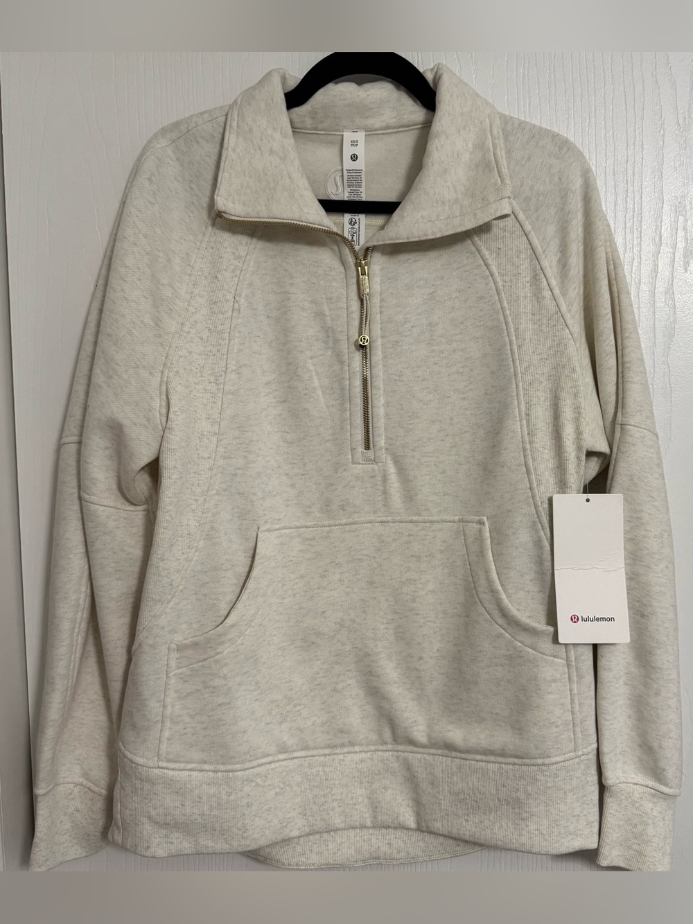 New with tags XS/S Lululemon Scuba Oversized Funnel-Neck Half Zip Long ivory